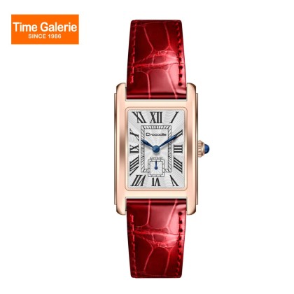 Crocodile CRDW8005.316 Stainless Steel Case Black/ Red Leather Silver Dial Women Watch Crocodile CRDW8005.316 Stainless Steel Case Black/ Red Leather Silver Dial Women Watch